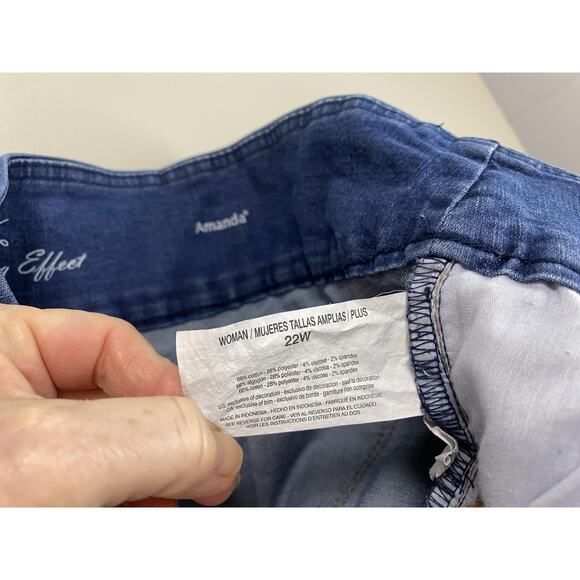 Gloria Vanderbilt Amanda Bermuda Shorts 22W All Around Slimming Dark 44x13 - Picture 12 of 13